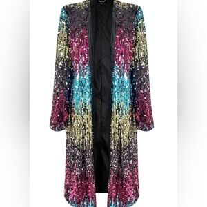 NWT Multicolor Sequin Long Jacket